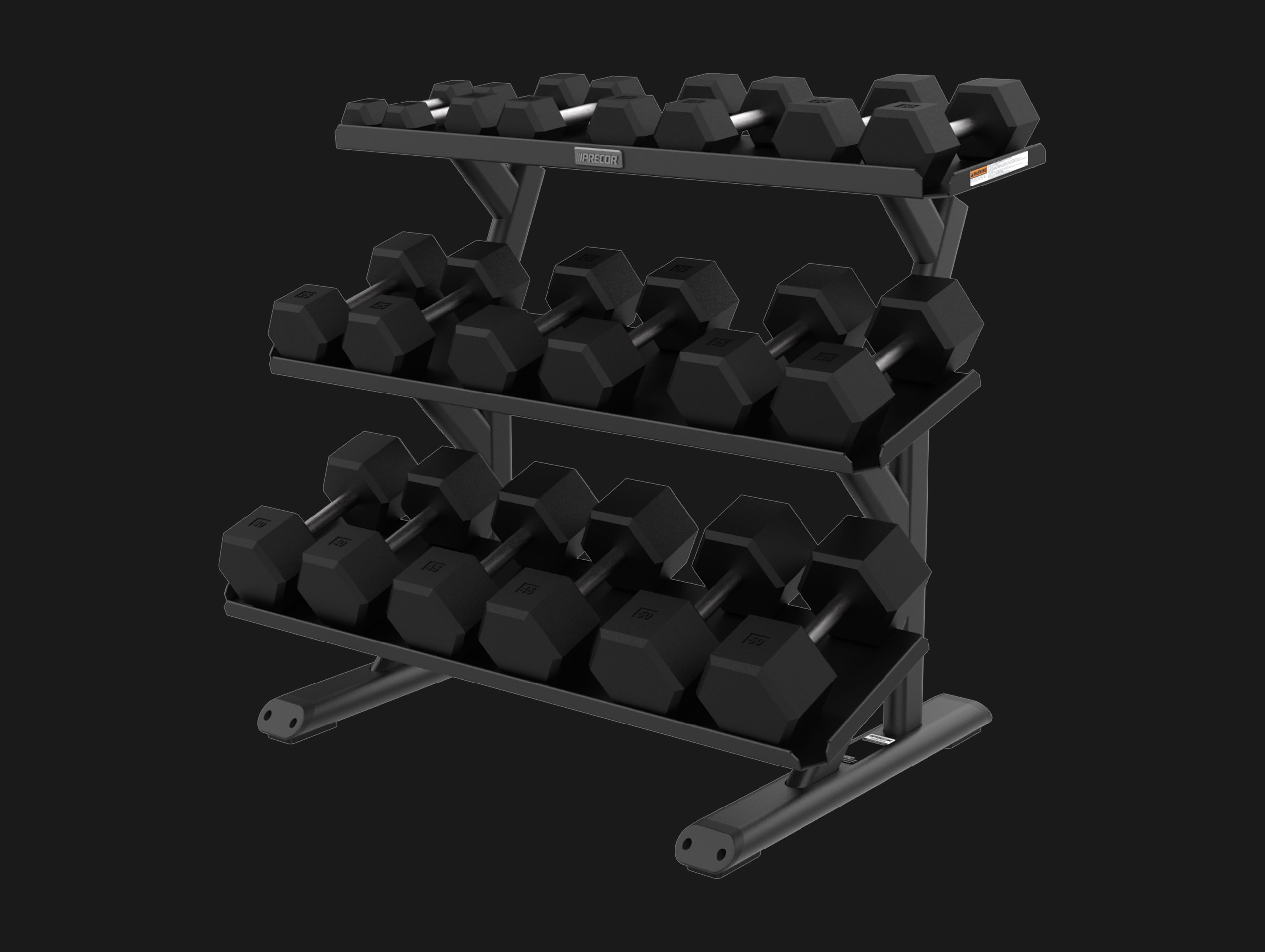 Precor 3 tier 10 pair dumbbell rack