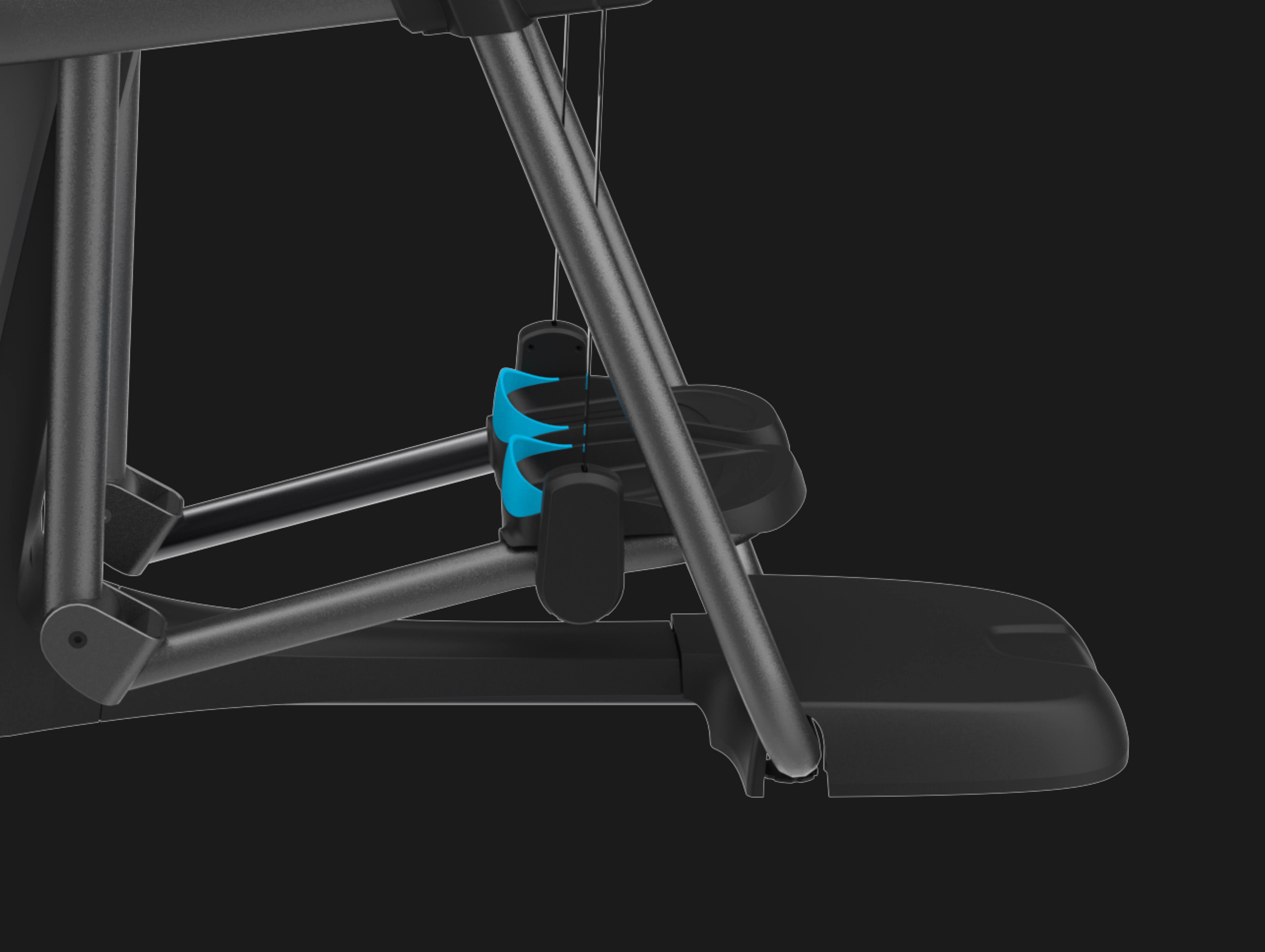 Precor AMT 800 line adaptive motion trainer view of adjustable stride length with Open Stride