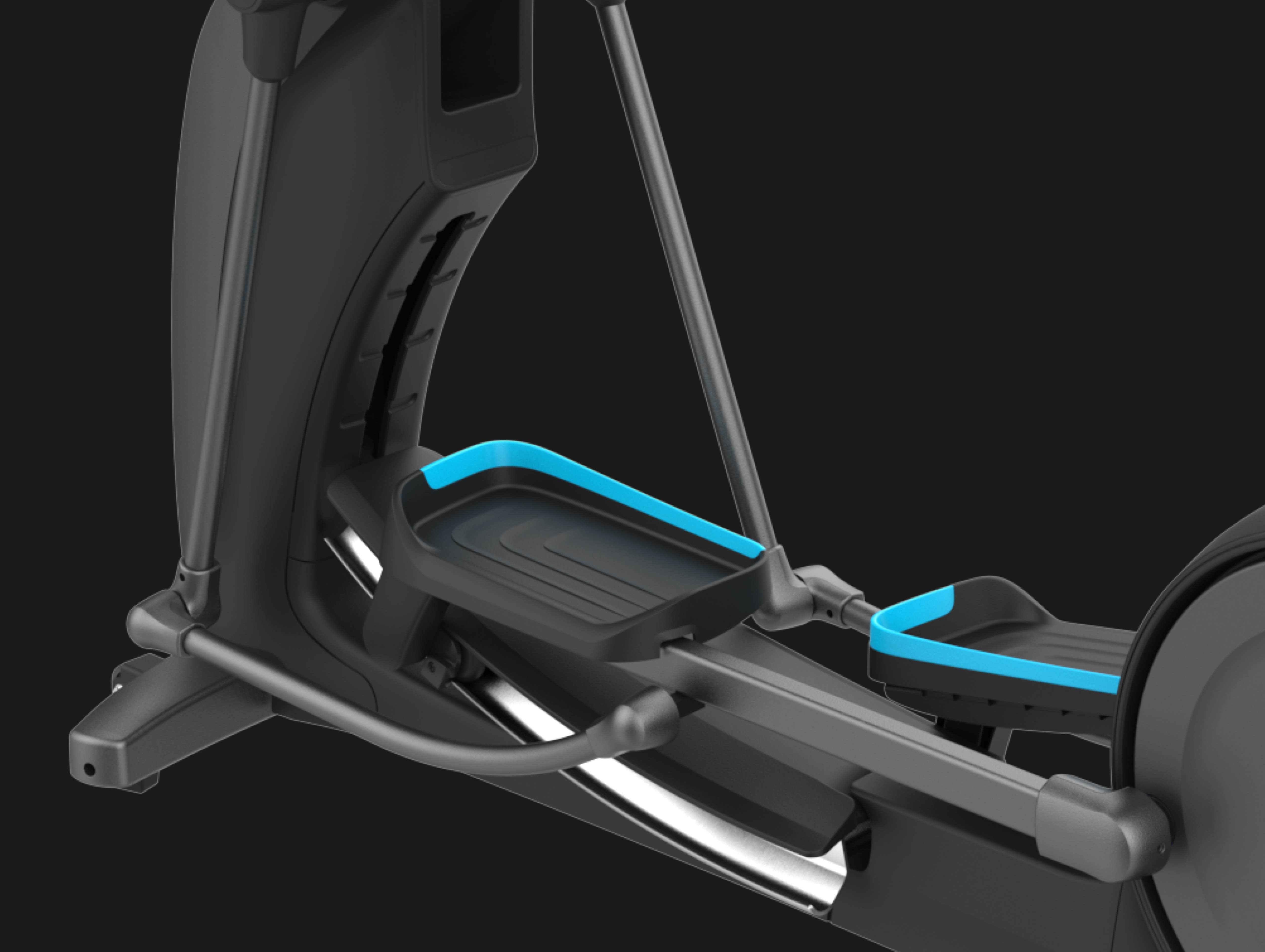 Precor EFX 800 line elliptical converging crossramp for natural inline stride path and incline