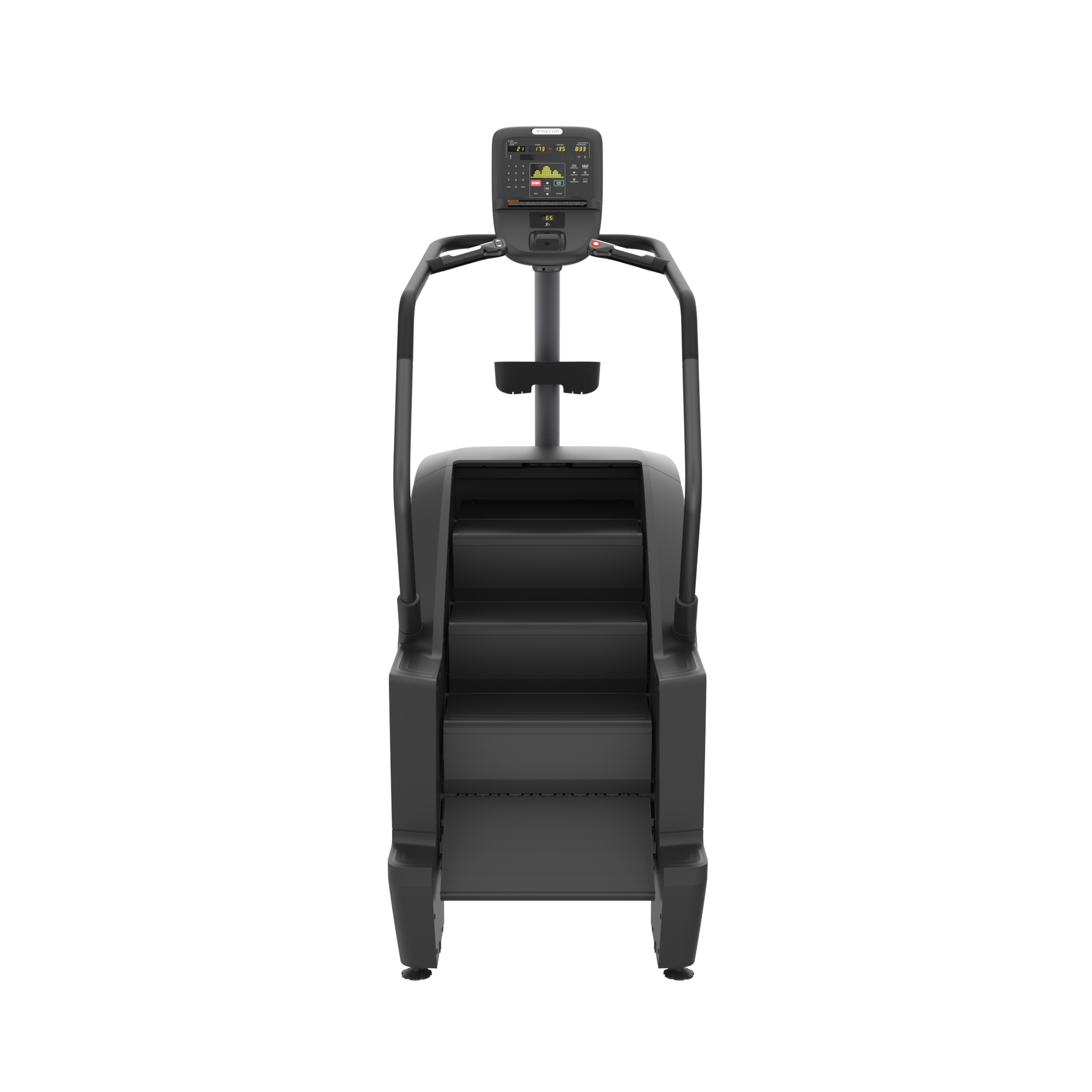 Precor SCL 835 stairclimber exercise machine with P31 console in storm grey back view of step mill