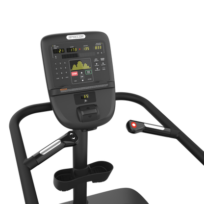 Precor SCL 835 stairclimber exercise machine with P31 console in black pearl view of console and handlebars