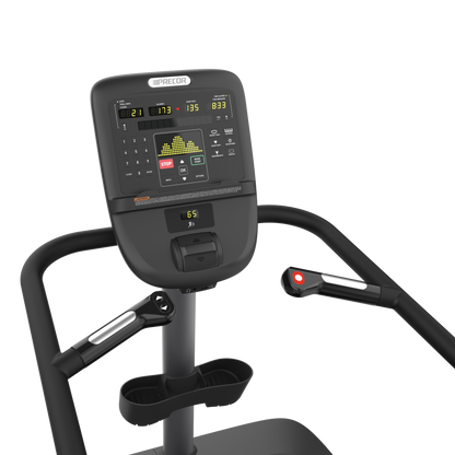 Precor SCL 835 stairclimber exercise machine with P31 console in storm grey view of console and handlebars