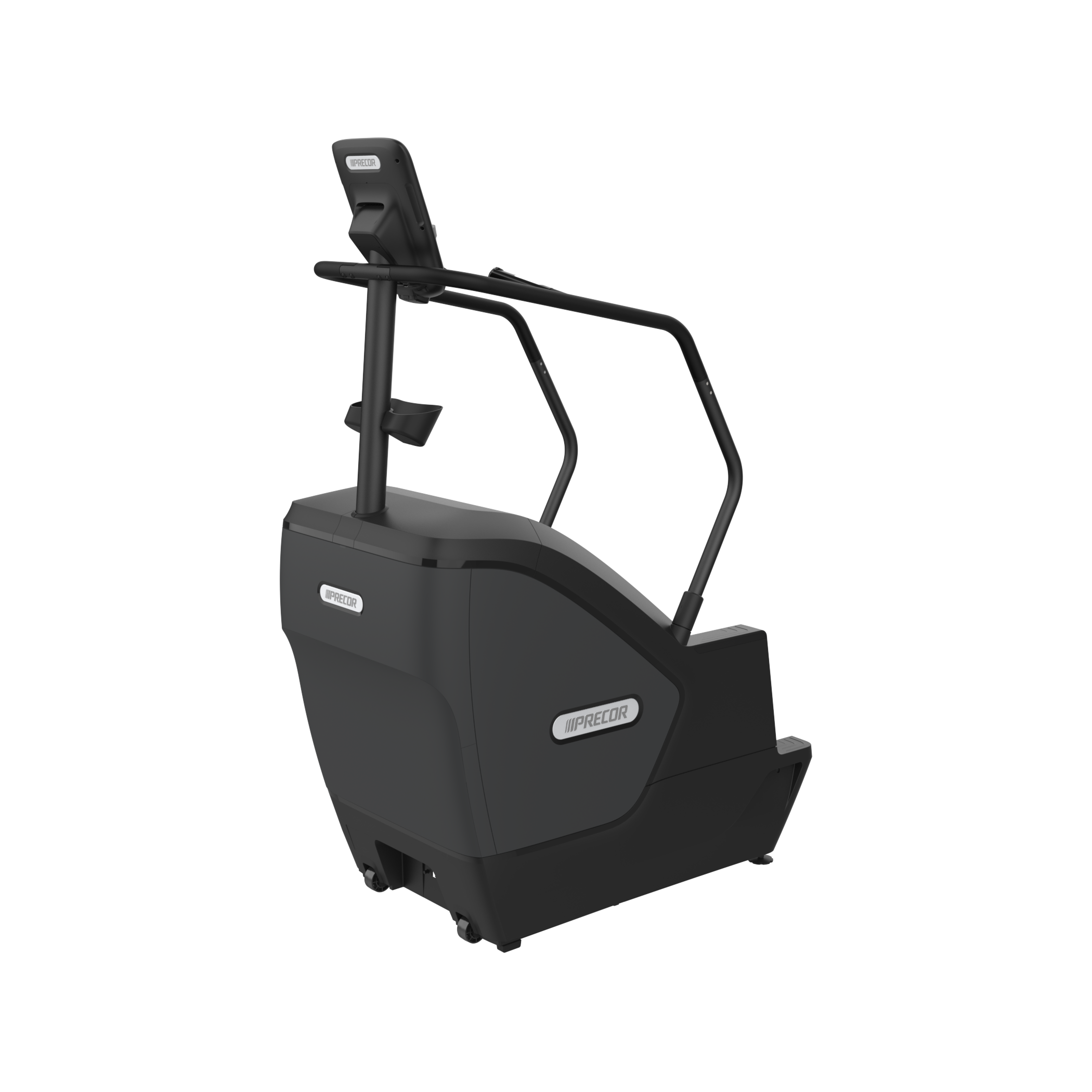 Precor SCL 835 stairclimber exercise machine with P31 console in black pearl front quarter view