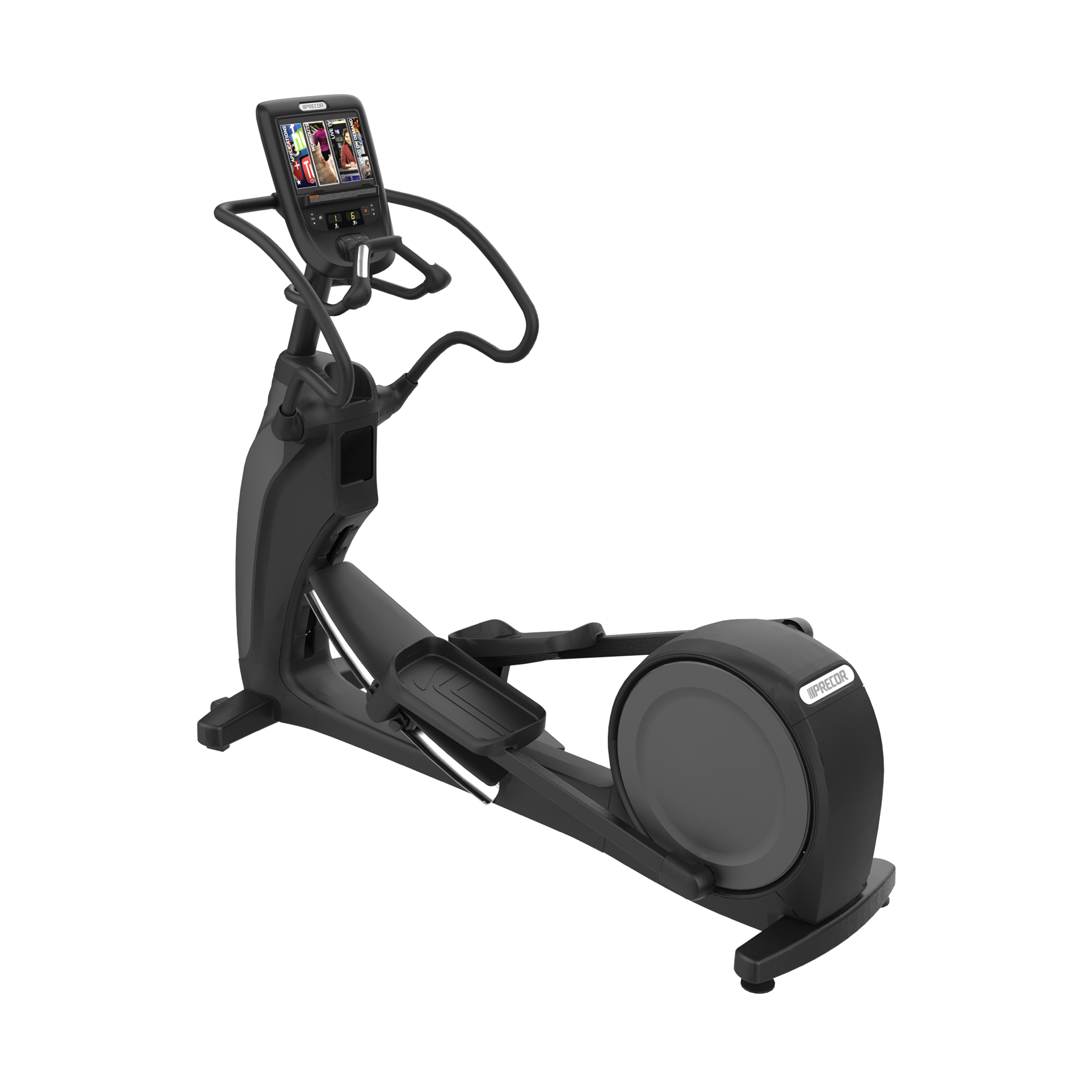 Precor EFX 863 elliptical with fixed arms and P62 console in black pearl