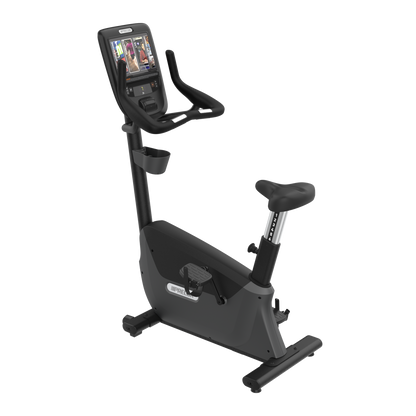 Precor UBK 665 upright bike with P62 console in black pearl