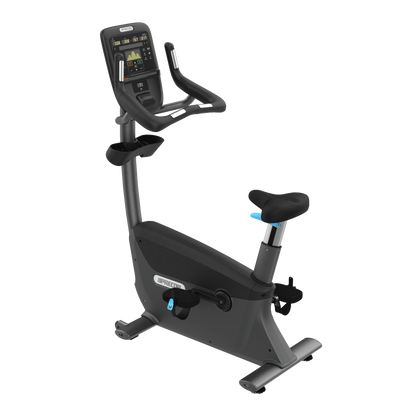 Precor UBK 835 upright bike with P31 console in storm grey